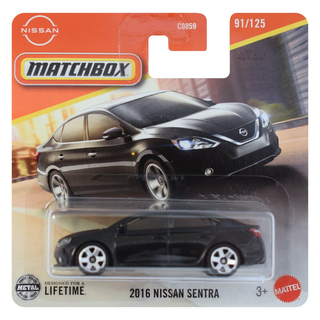 Matchbox: 2016 Nissan Sentra fekete kisautó 1/64 - Mattel kép 1