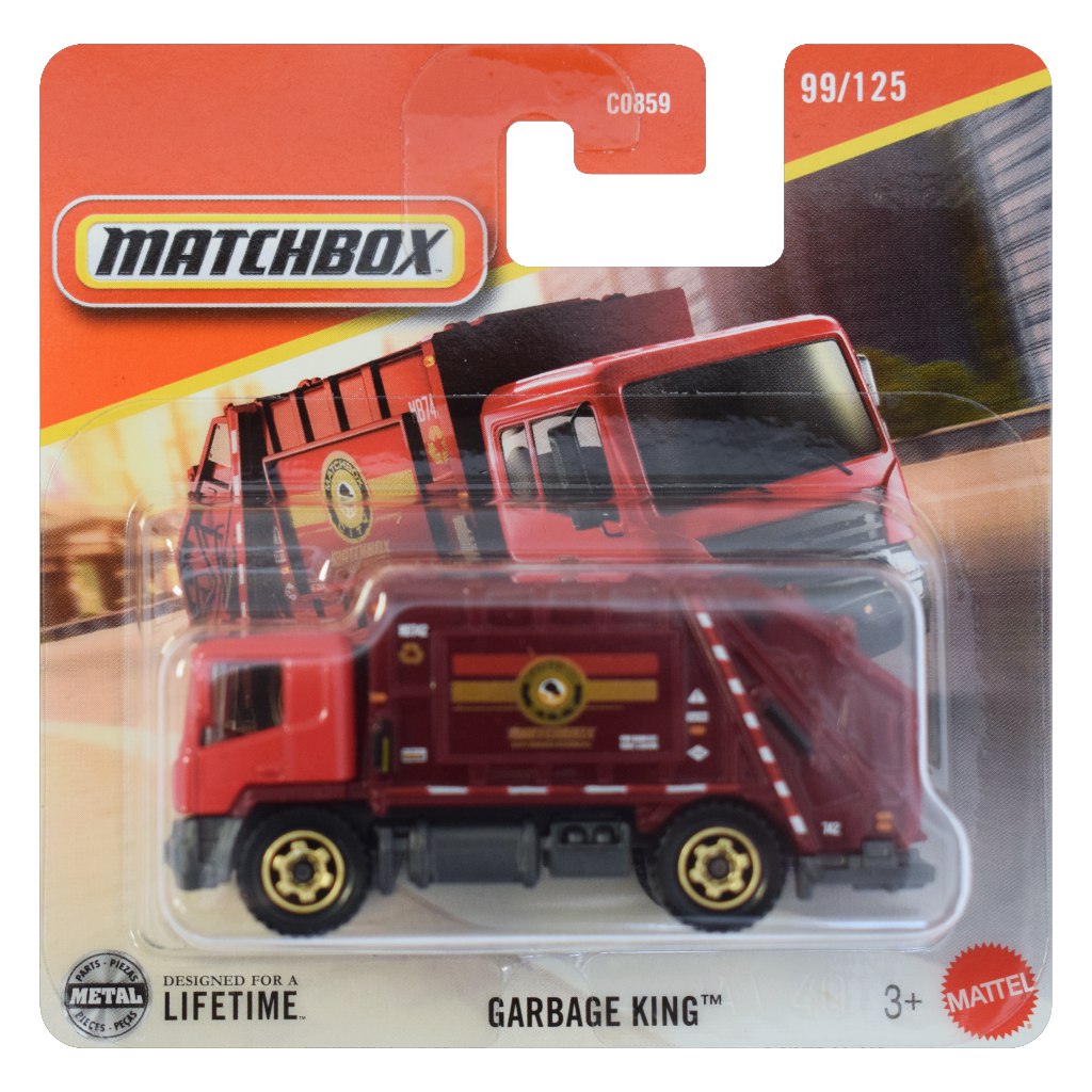 Matchbox: Garbage King piros kisautó 1/64 - Mattel kép 1