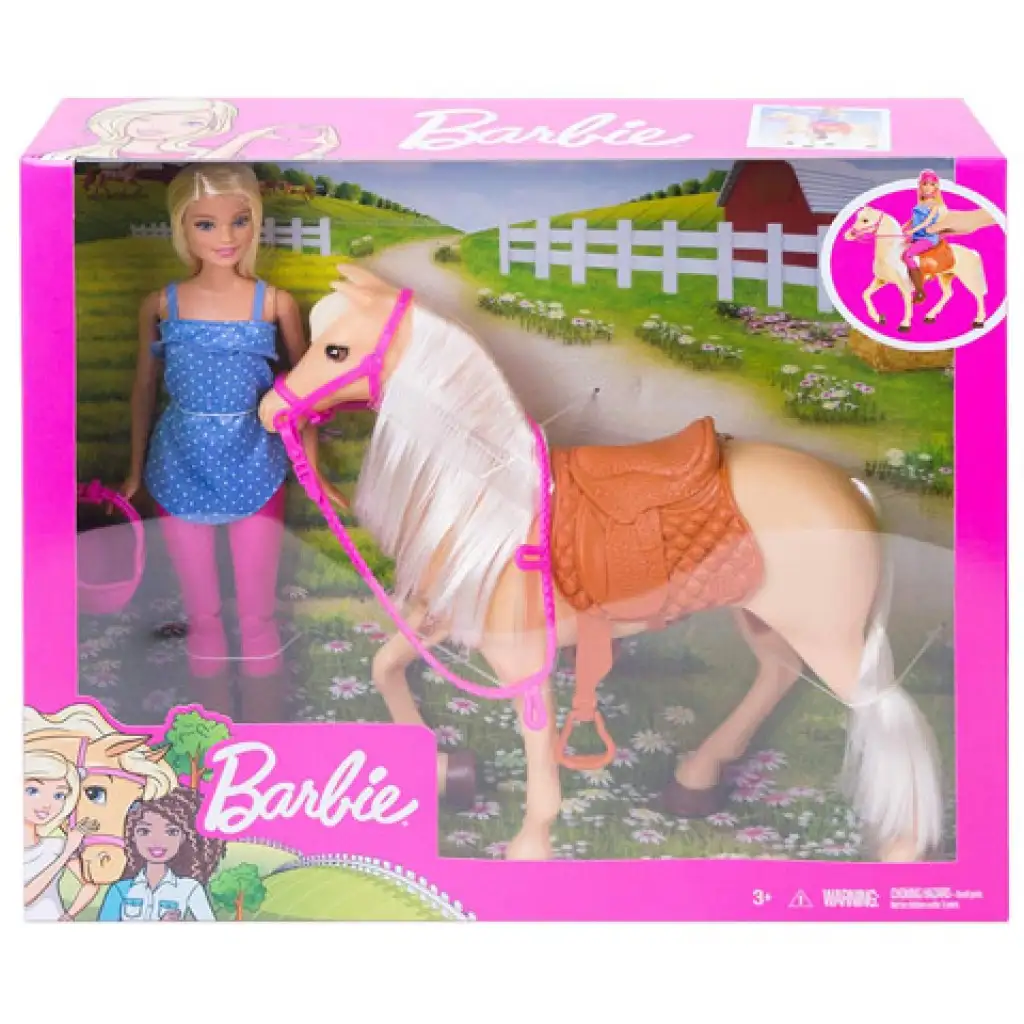 Barbie lovas szett babával - Mattel kép 1
