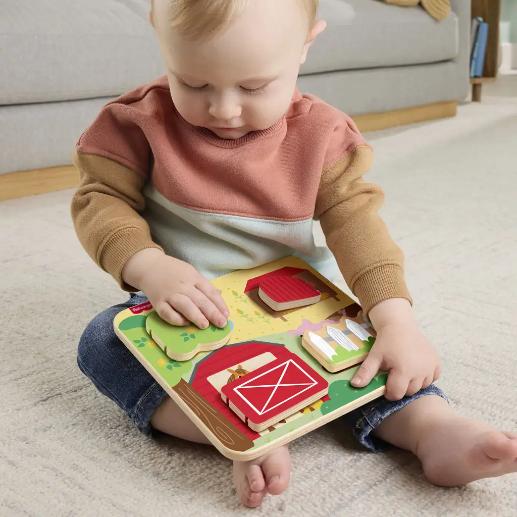 Fisher-Price: Wood fa kukucsfarm készségfejlesztő játék - Mattel kép 4