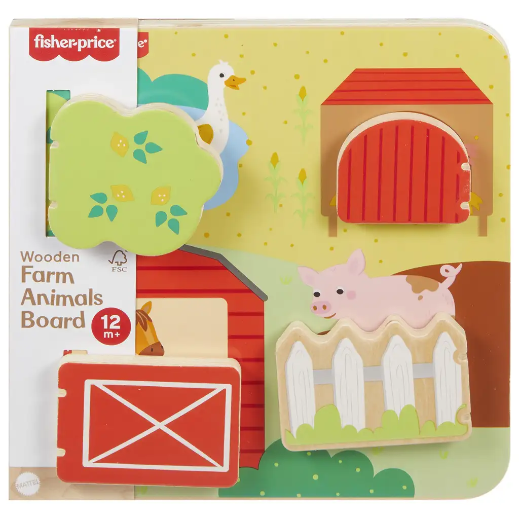 Fisher-Price: Wood fa kukucsfarm készségfejlesztő játék - Mattel kép 1