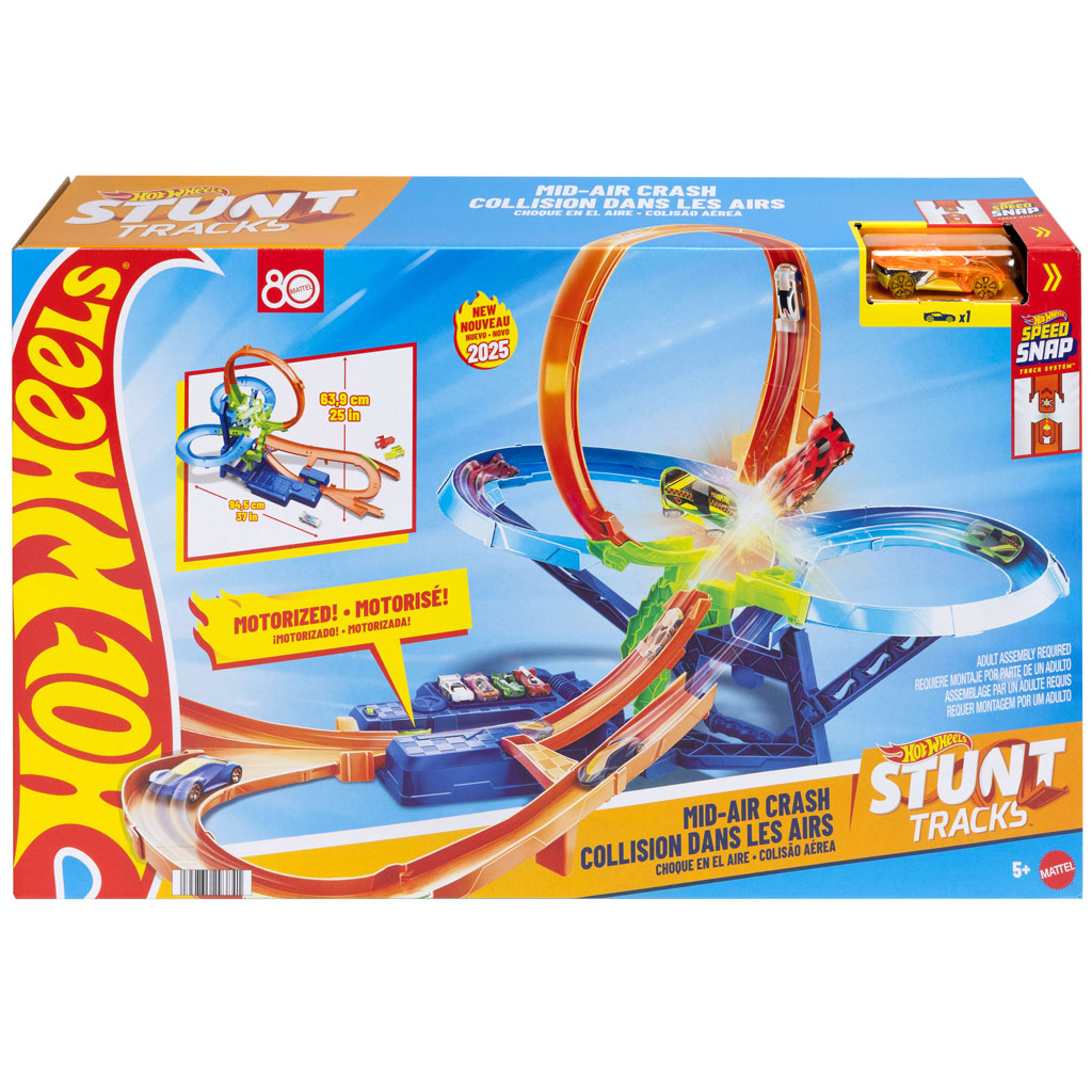 Hot Wheels Stunt Tracks: Ütközés a levegőben pályaszett kisautóval – Mattel kép 1