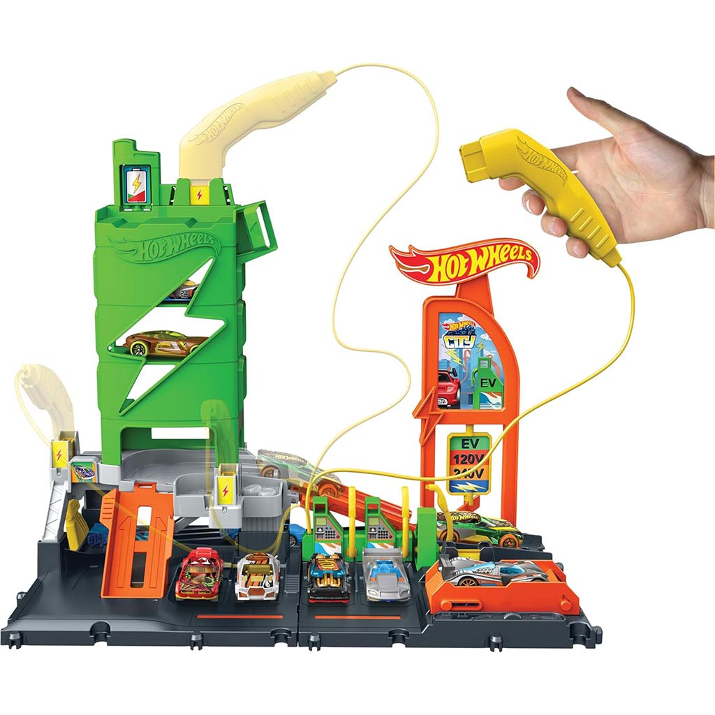 Hot Wheels: City töltőállomás pályaszett 1db kisautóval - Mattel kép 2
