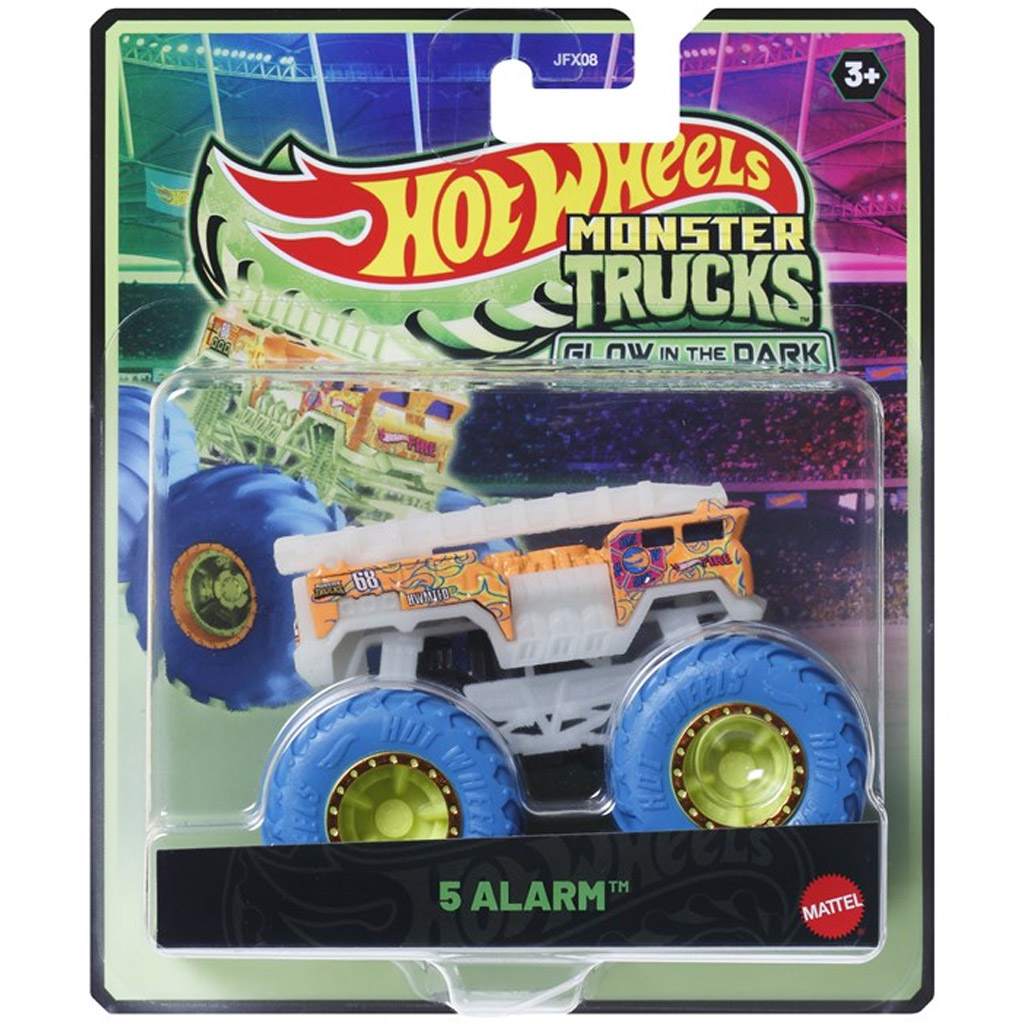 Hot Wheels Monster Trucks: 5 Alarm sötétben világító kisautó 1/64 – Mattel kép 1