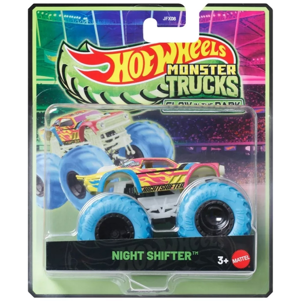 Hot Wheels Monster Trucks: Night Shifter sötétben világító kisautó 1/64 – Mattel kép 1