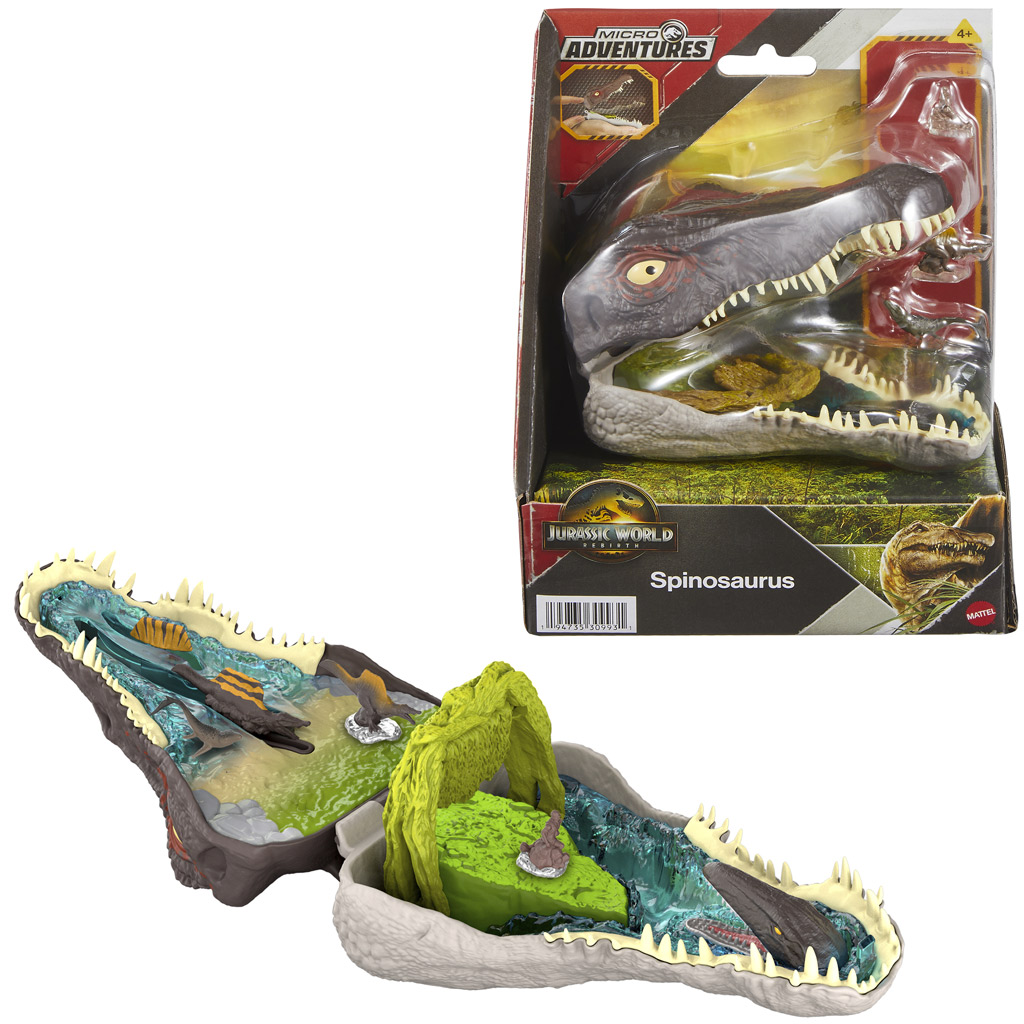 Jurassic World: Újjászületés Micro Adventures Spinosaurus mini játékszett - Mattel kép 1