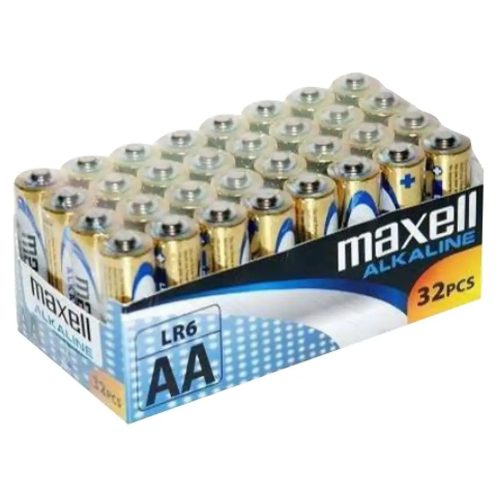 Maxell: Alkáli ceruzaelem 1.5V AA LR6 32db fóliás csomagolásban kép 1