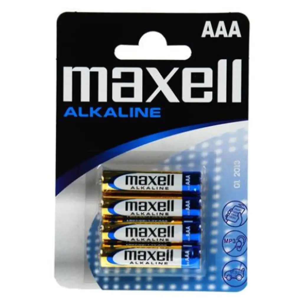 Maxell: Alkáli vékony ceruzaelem 1.5V AAA LR03 4db bliszteres csomagolásban kép 1