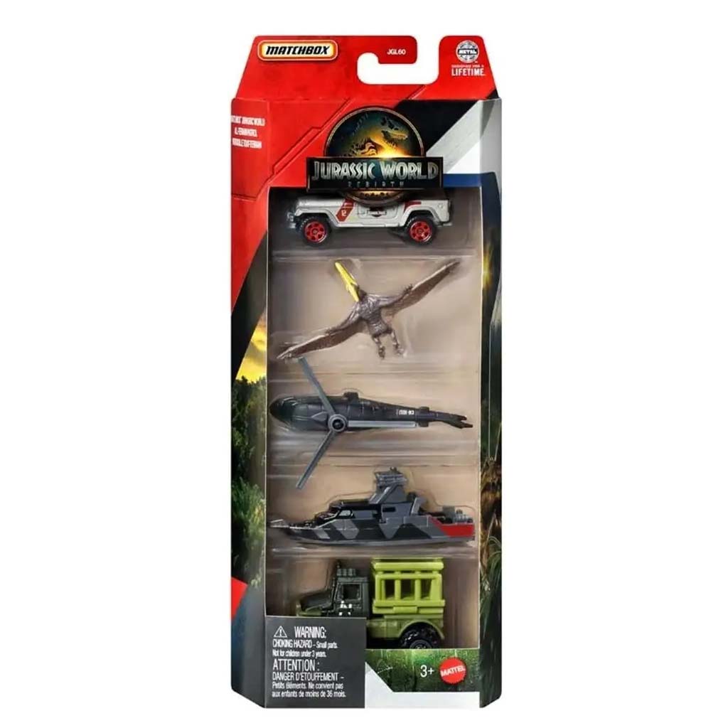Matchbox Jurassic World P. Tout-Terrain 5db-os kisautó szett - Mattel kép 1