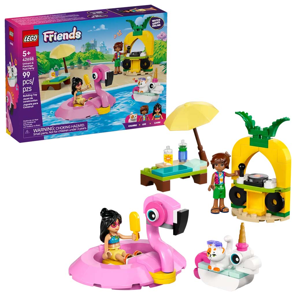 LEGO® Friends: Medencés buli flamingóval és egyszarvúval (42658) kép 1