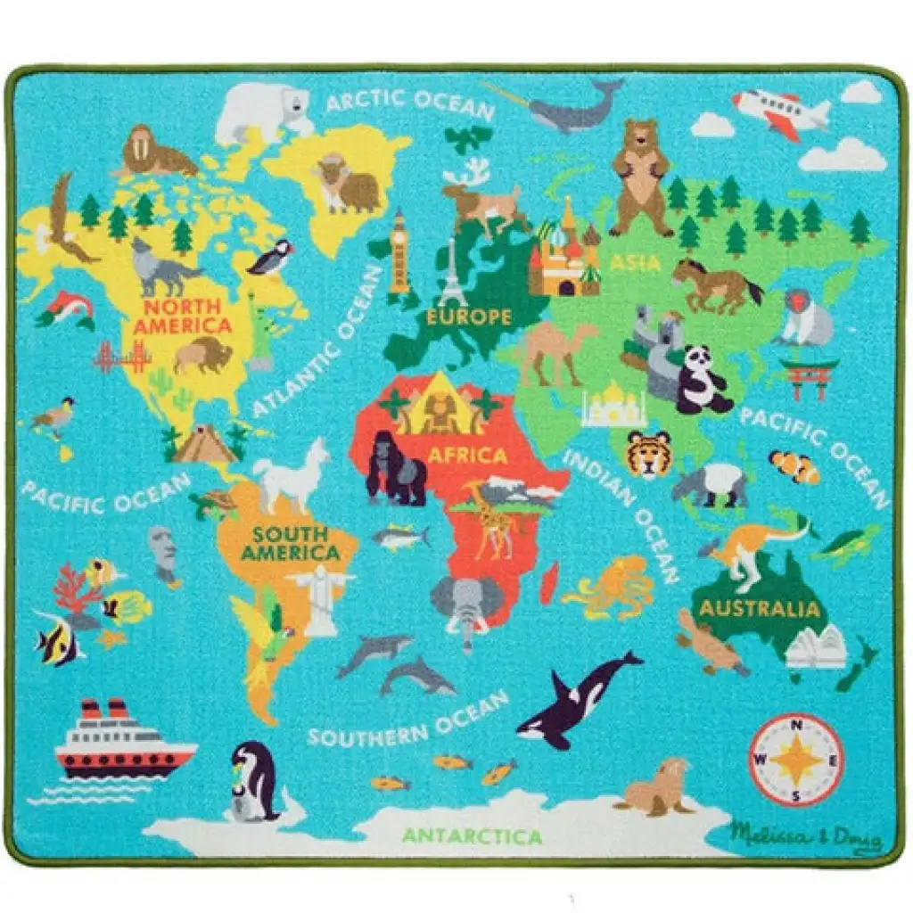 A világ körül játszószőnyeg 100x90cm - Melissa & Doug kép 1