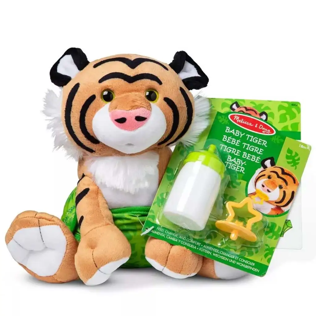 Plüss bébi tigris kigeészítőkkel 28cm - Melissa & Doug kép 1