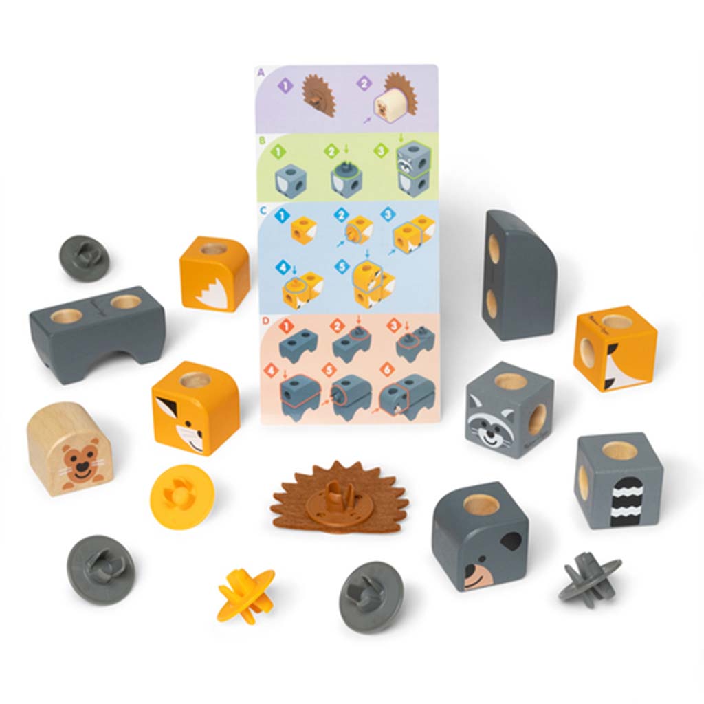 Melissa&Doug: Blockables - Erdei állatok fa játékszett - Spin master kép 2