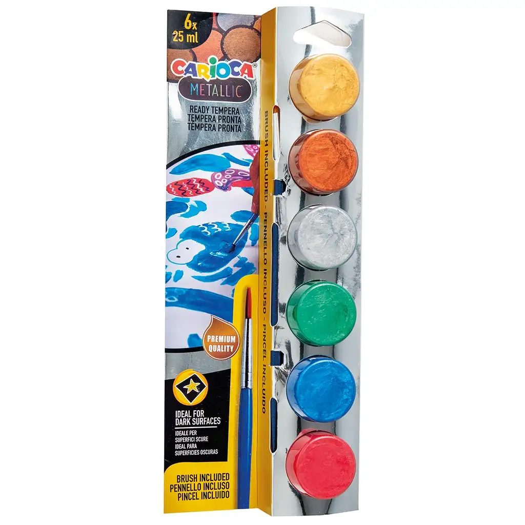 Metallic tempera szett 6x25ml - Carioca kép 1