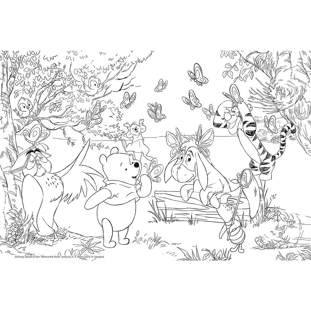 Micimackó 2 az 1-ben maxi 24db-os puzzle és színező 70x50cm - Lisciani kép 2