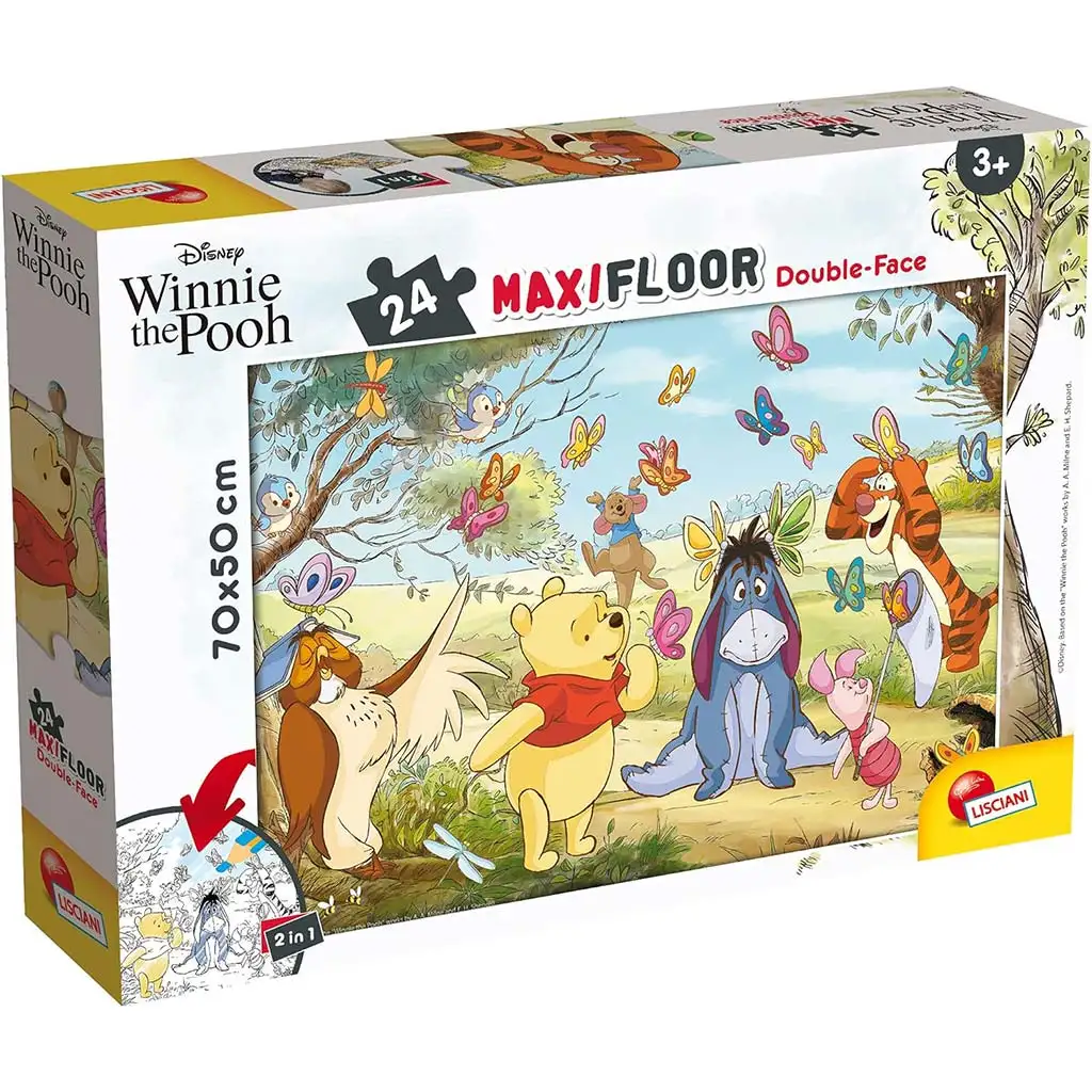 Micimackó 2 az 1-ben maxi 24db-os puzzle és színező 70x50cm - Lisciani kép 1