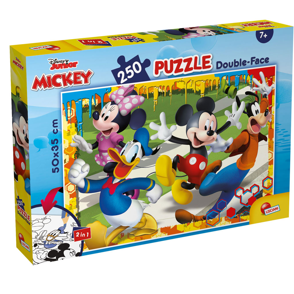 Mickey egér 2 az 1-ben 250db-os puzzle és színező 50x35cm - Lisciani kép 1