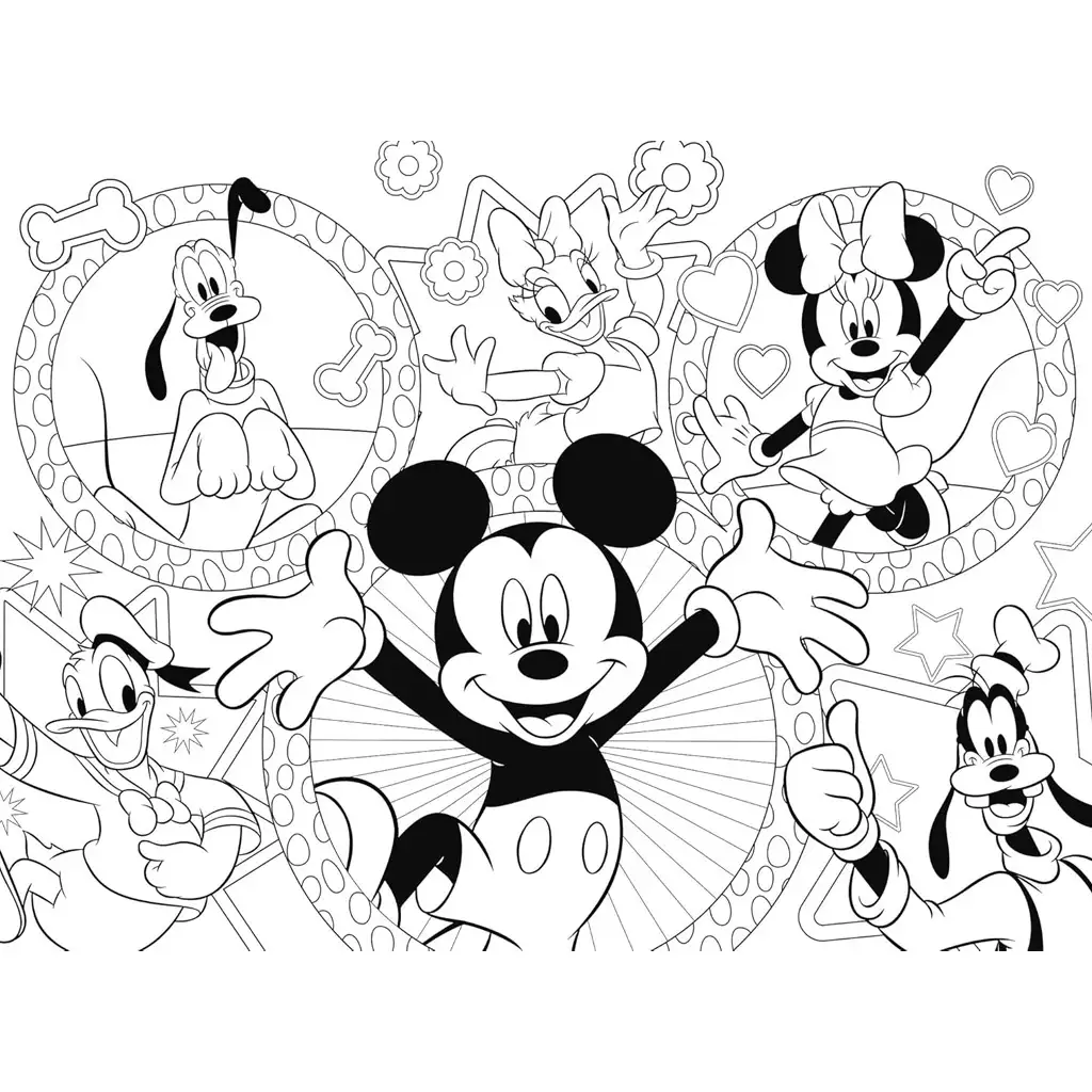 Mickey Egér és barátai 2 az 1-ben 24db-os Eco mini puzzle és színező 35x25cm - Lisciani kép 3