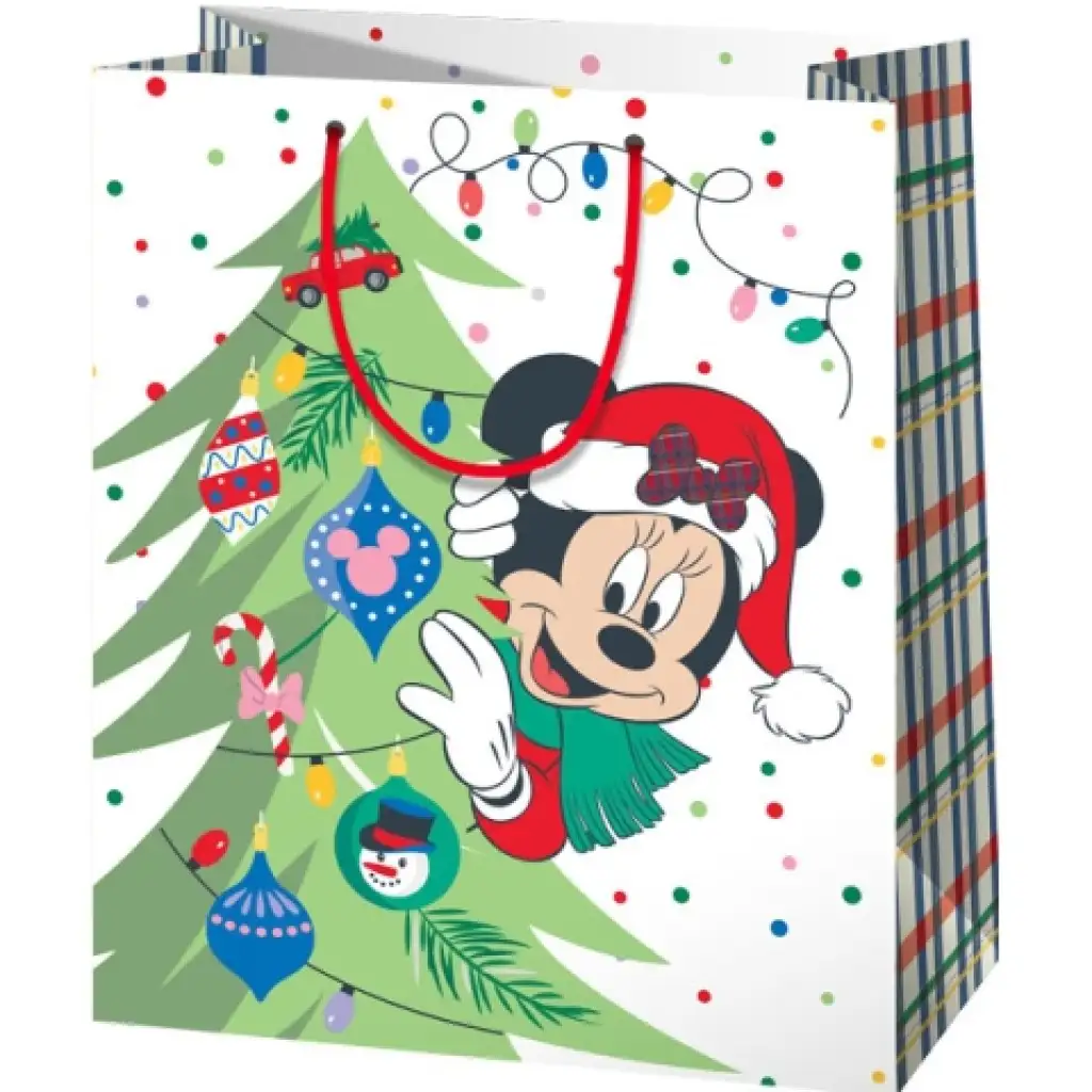 Mickey egér karácsonyi mintás óriás méretű ajándéktáska 40x56x20cm-es kép 1