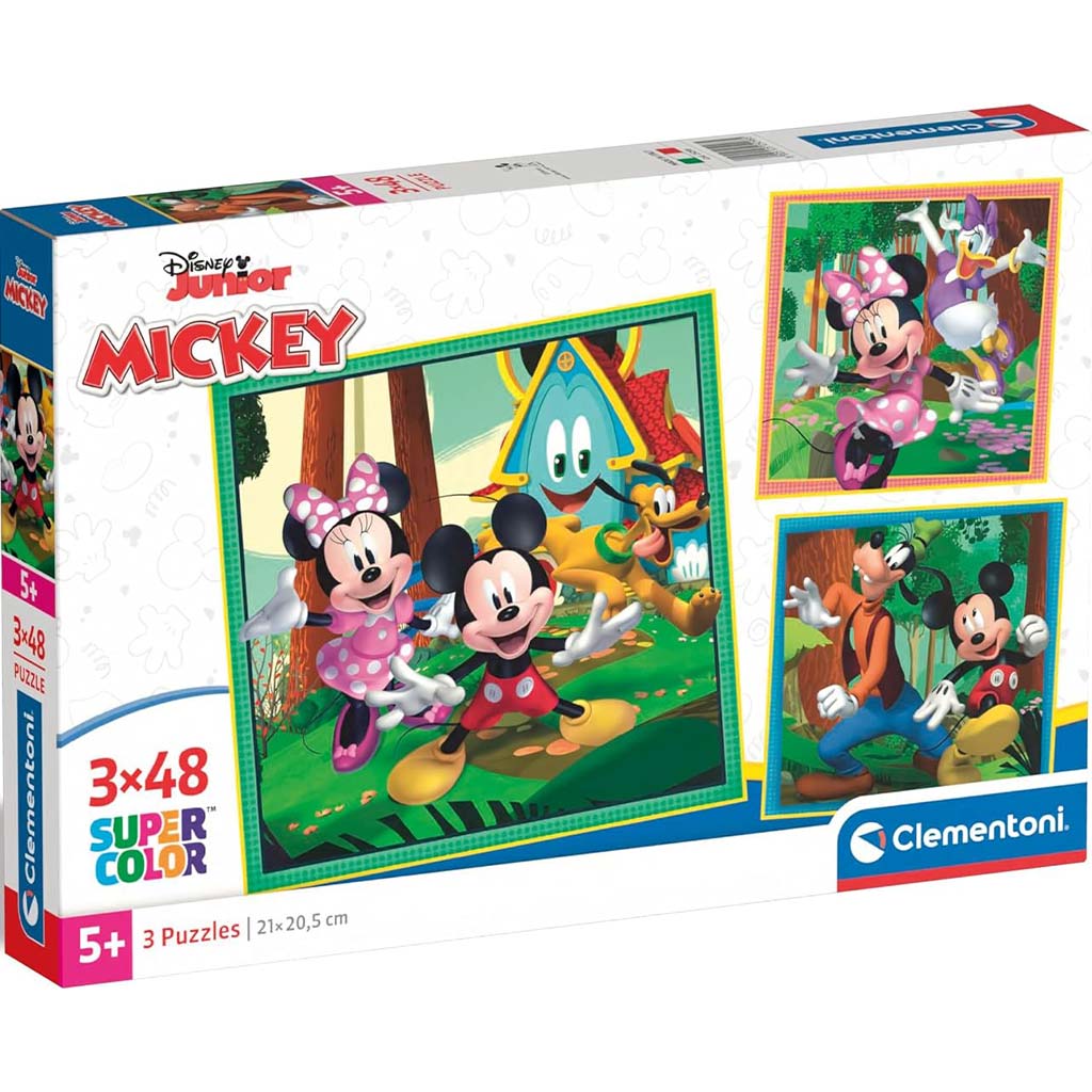 Disney Mickey egér és barátai 3x48db-os Supercolor puzzle - Clementoni kép 1