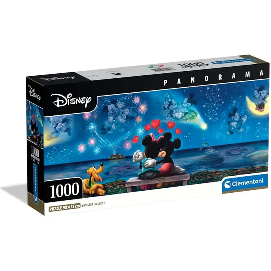 Disney - Mickey és Minnie varázslatos éjszakája 1000db-os panoráma puzzle poszterrel - Clementoni kép 1