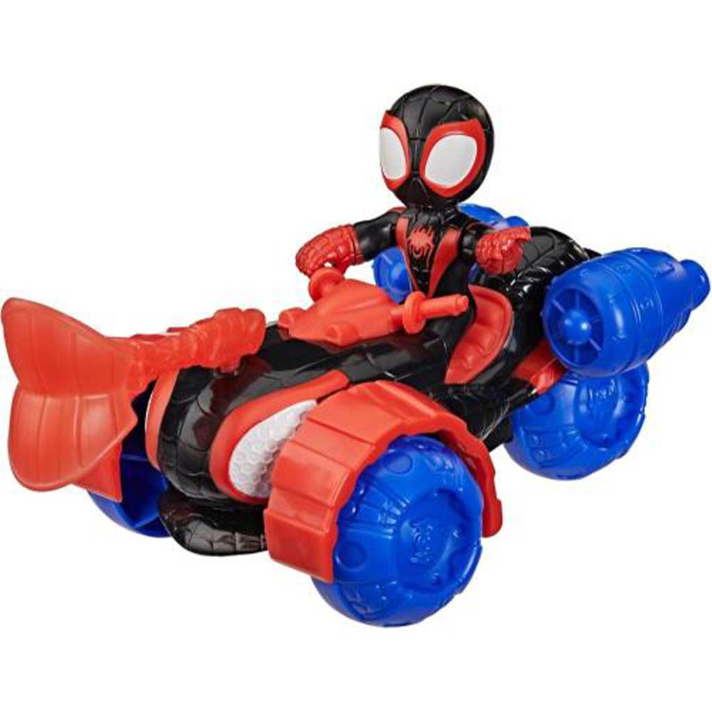 Póki és csodálatos barátai: Miles Morales figura Techno-Racer járművel - Hasbro kép 2