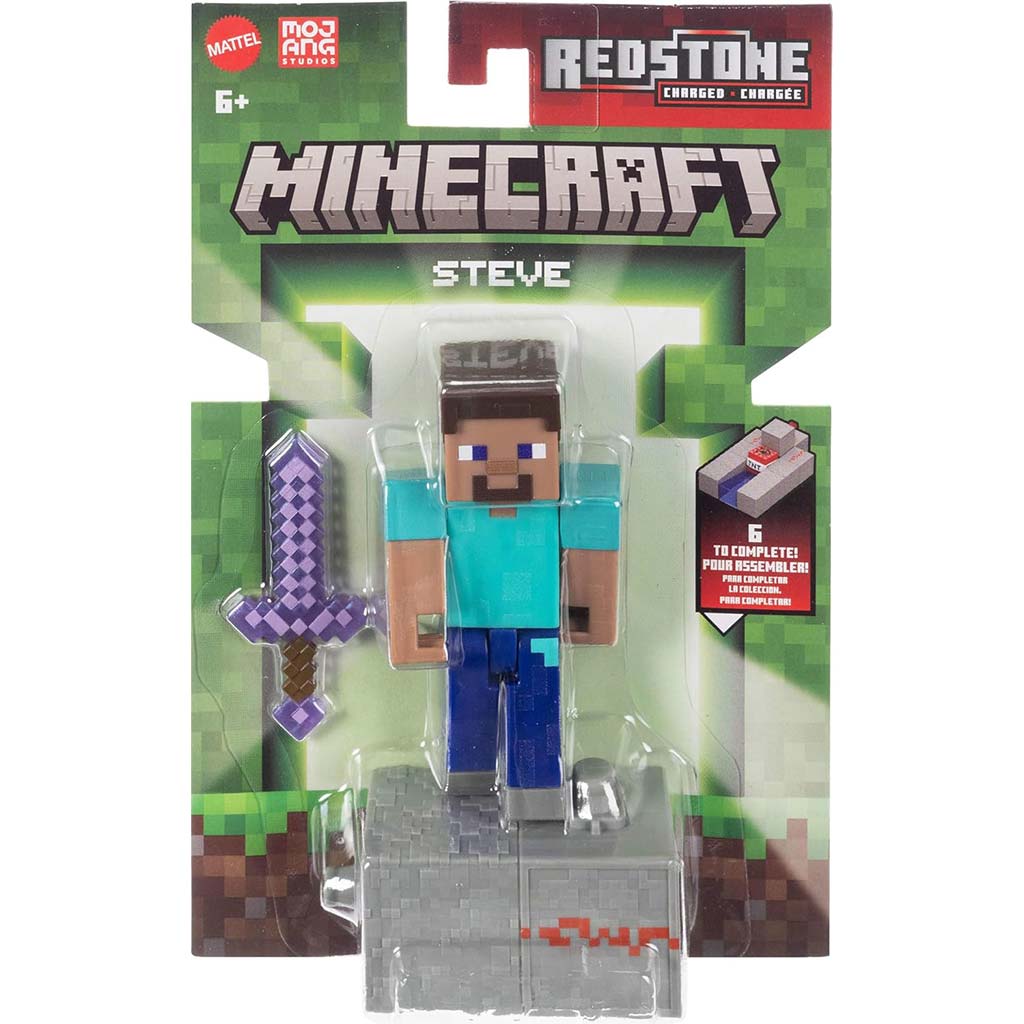 Minecraft: Steve karakter játékfigura kiegészítőkkel - Mattel kép 1