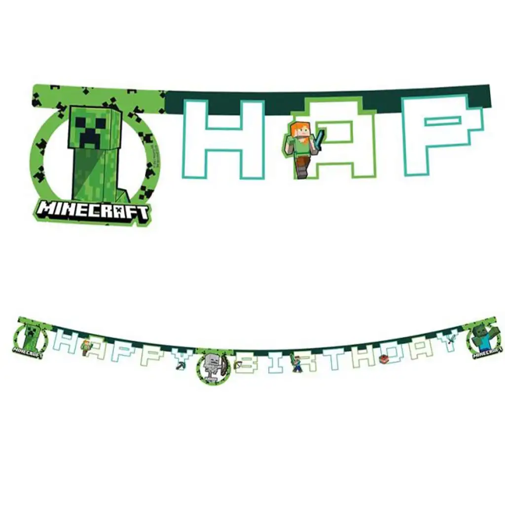 Minecraft mintás party banner 200cm kép 1