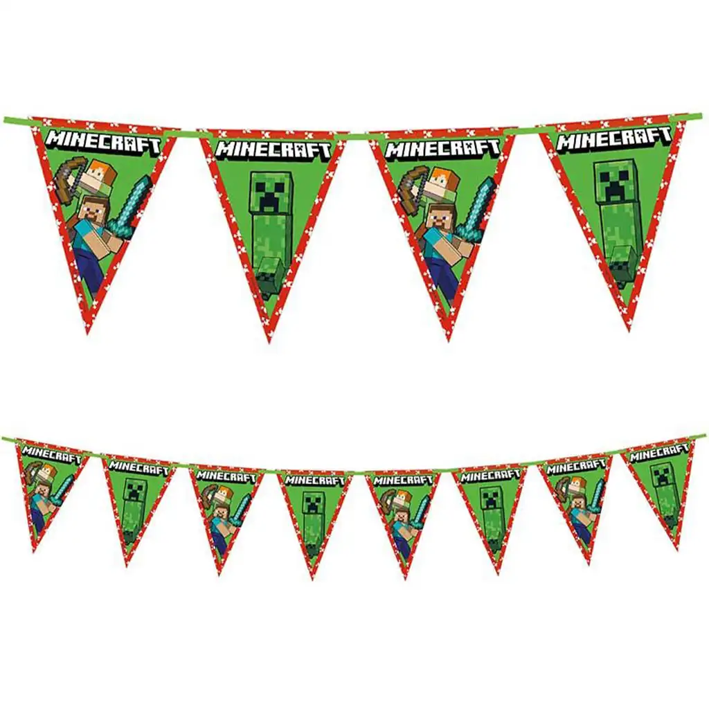 Minecraft party zászlófüzér 230cm kép 1
