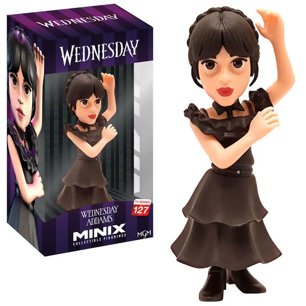 MINIX - Wednesday Adams prémium karakter figura báli ruhában 12cm kép 1