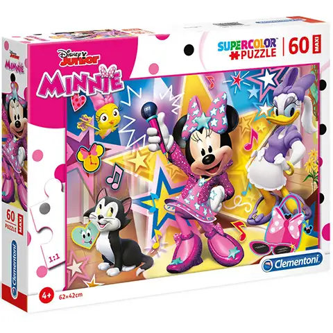Minnie egér és boldog segítői Supercolor Maxi puzzle 60db-os - Clementoni kép 1