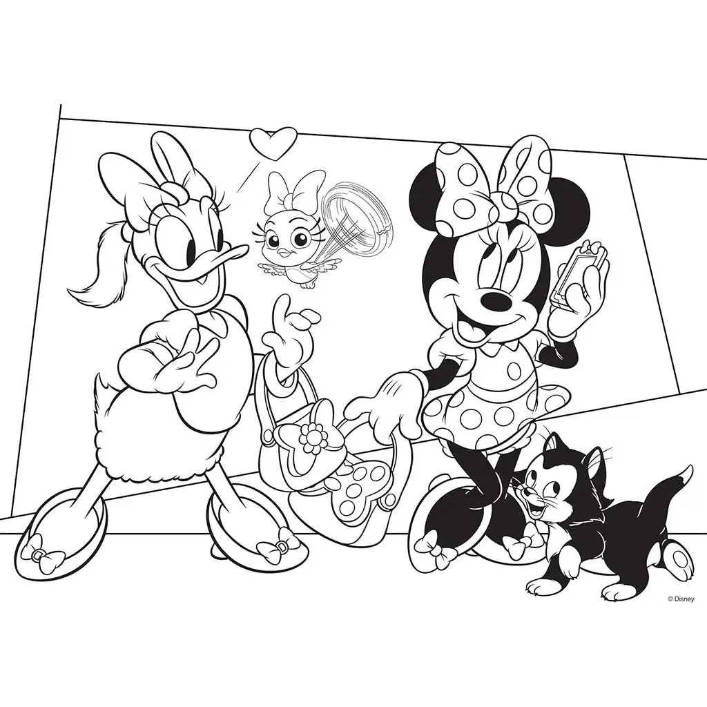 Minnie egér 2 az 1-ben 35db-os maxi puzzle és színező 70x50cm - Lisciani kép 2