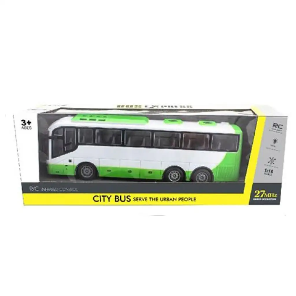 City Bus távirányítós zöld-fehér busz kép 1