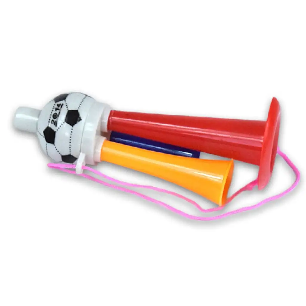 Focilabdás nyakba akasztható trombita tripla dudával 13cm kép 2