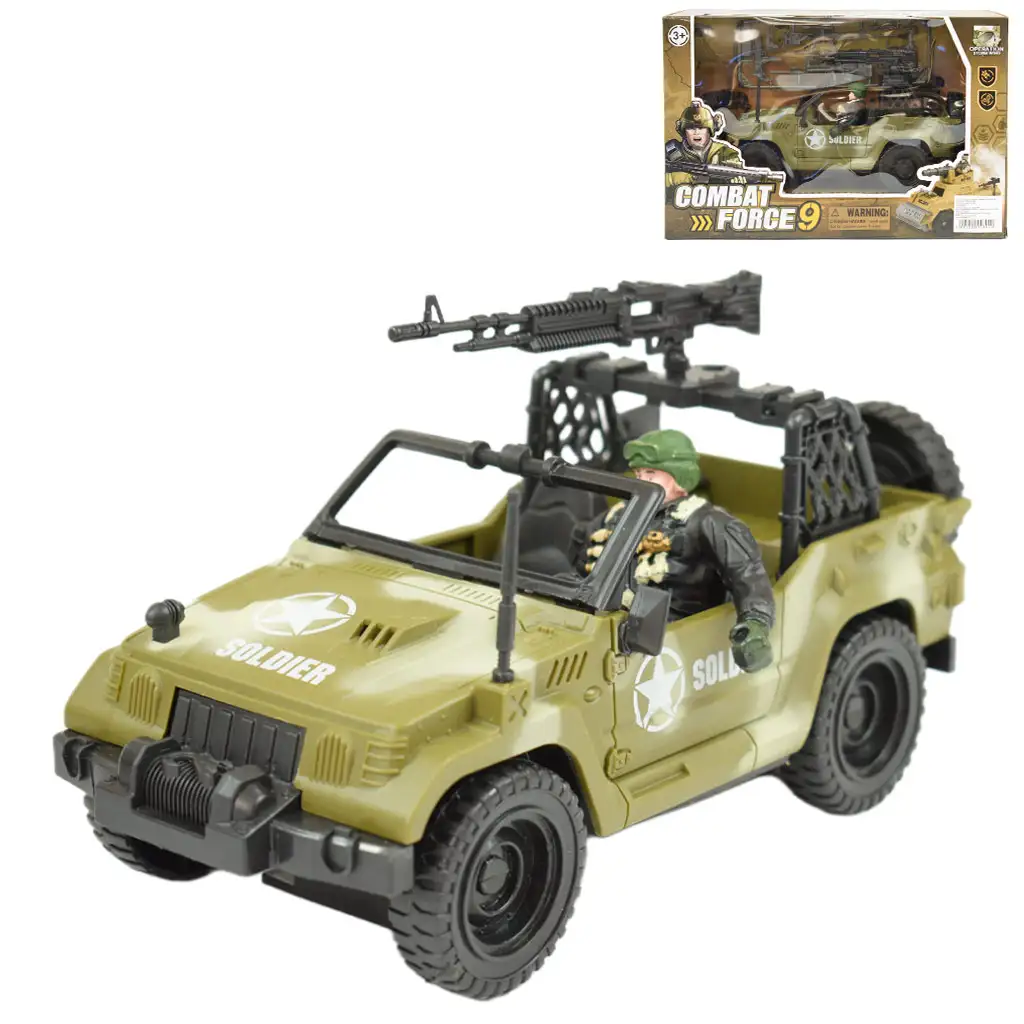 Combat Force 9: Katonai terepjáró katonával és fegyverekkel 22cm kép 1