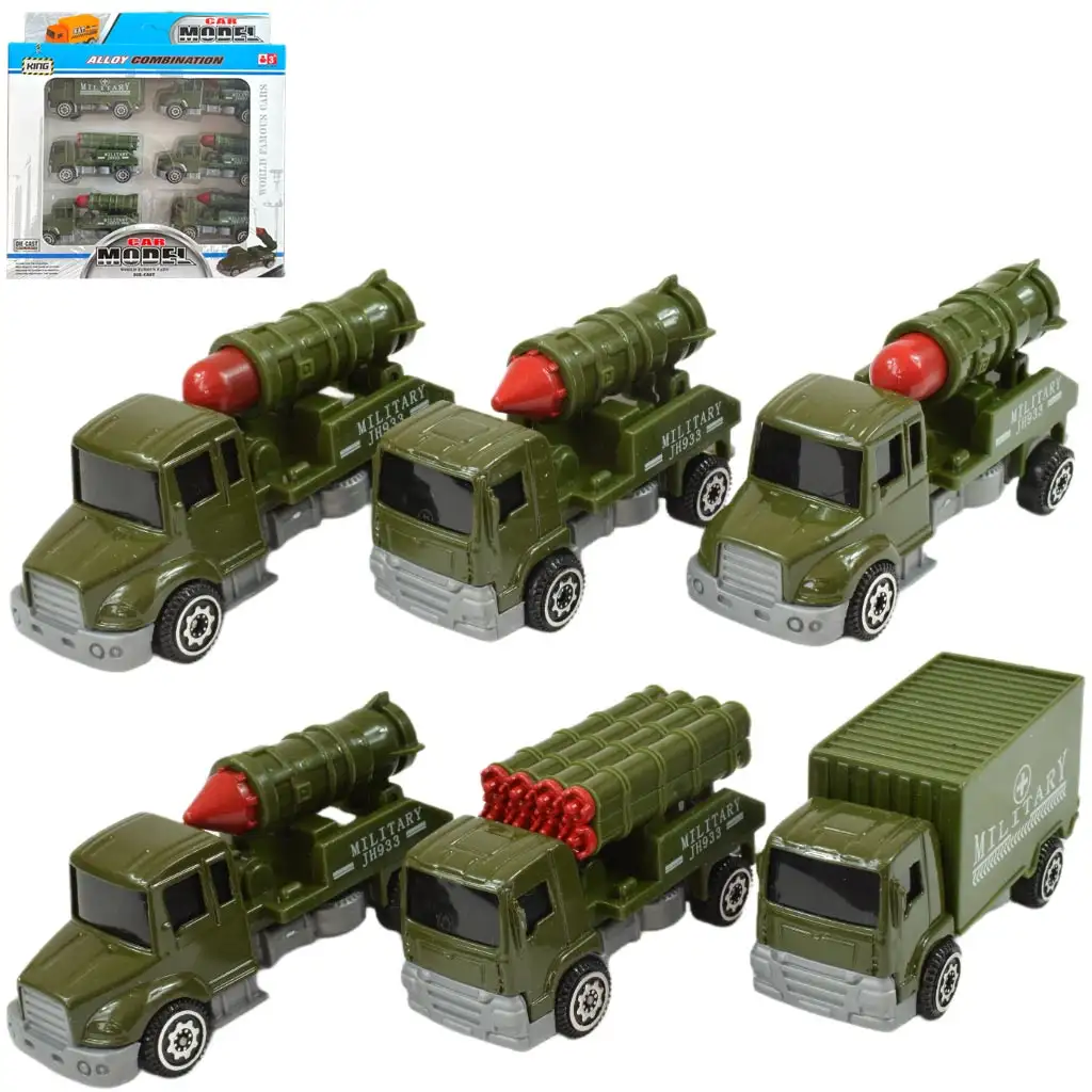 Car Model: Katonai 6 db-os kisautó szett kép 1