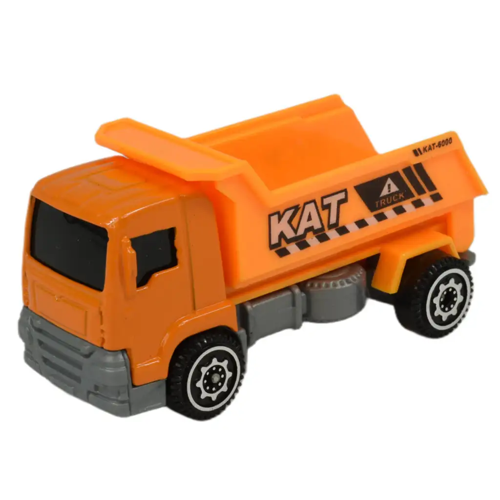 Alloy Car: 6db-os építőipari teherautó szett 8cm kép 7