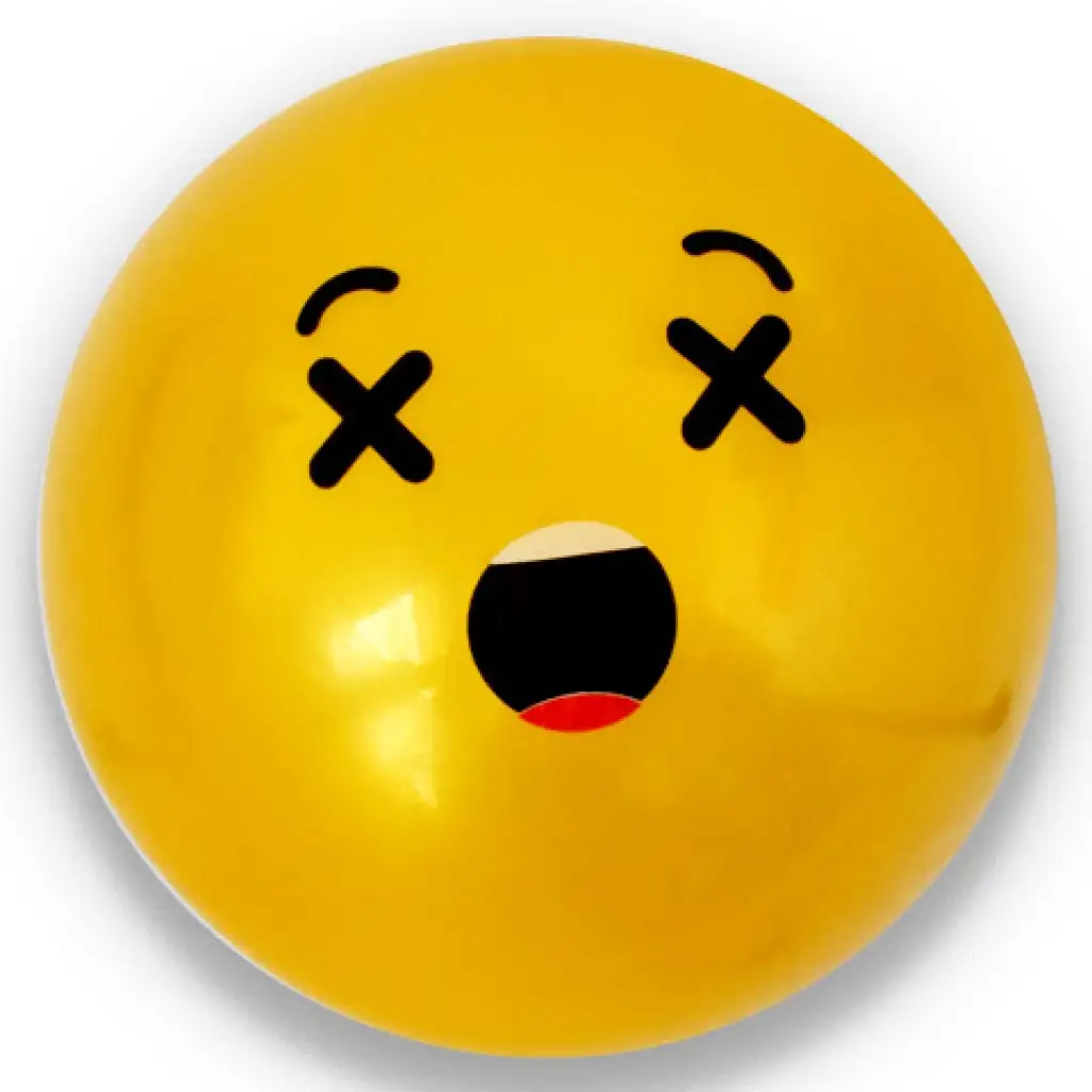 Emoji mintás gumilabda többféle változatban 23cm kép 1
