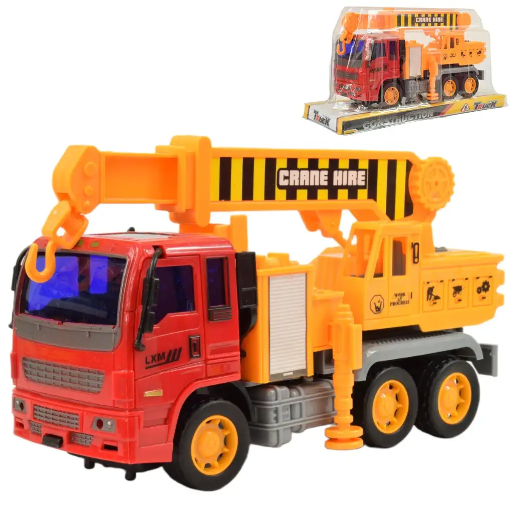 Construction Truck: Darus teherautó lendkerekes kialakítással 19cm kép 1