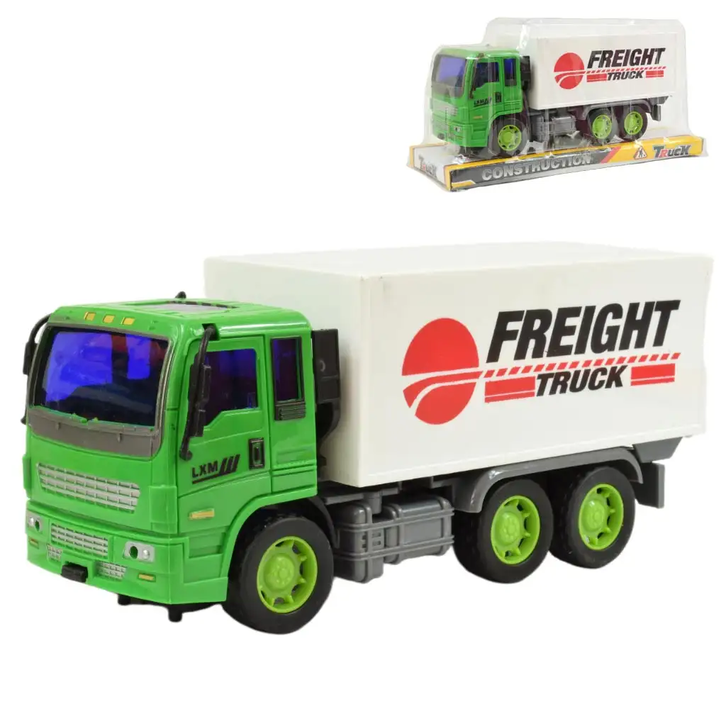 Construction Truck: Konténeres teherautó lendkerekes kialakítással 19cm kép 1
