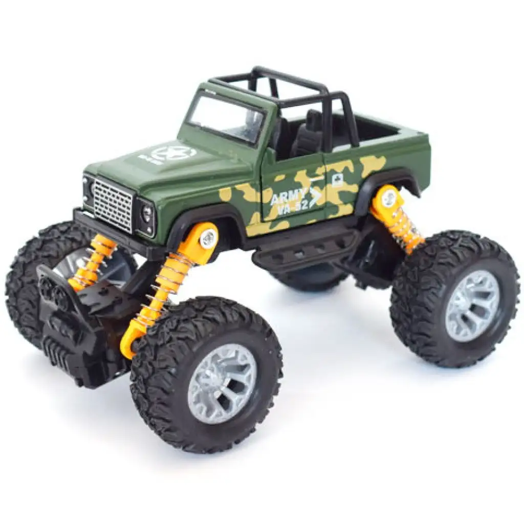 Off-Road hátrahúzós zöld terepjáró 1/32 kép 2