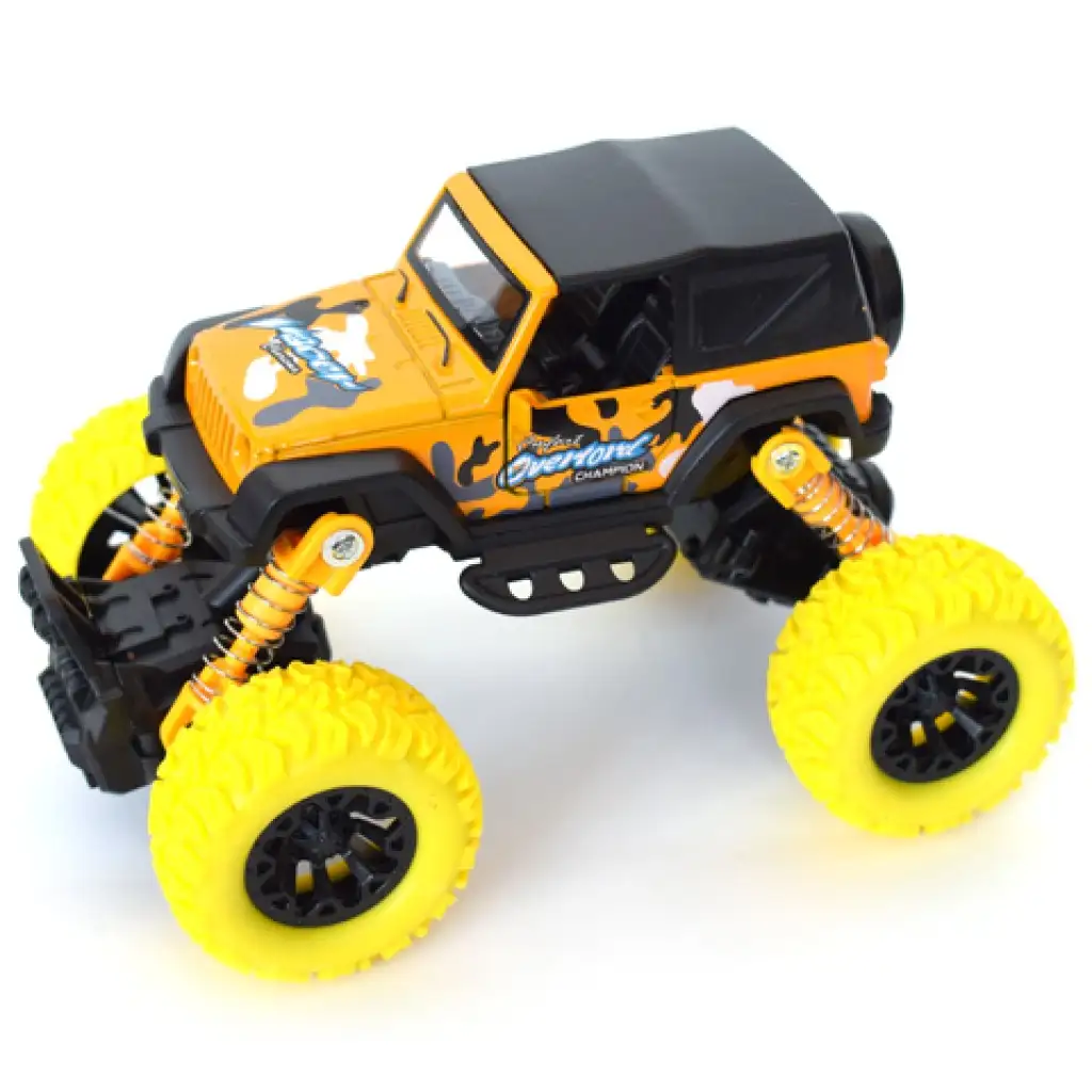 Off-Road hátrahúzós sárga terepjáró 1/32 kép 2