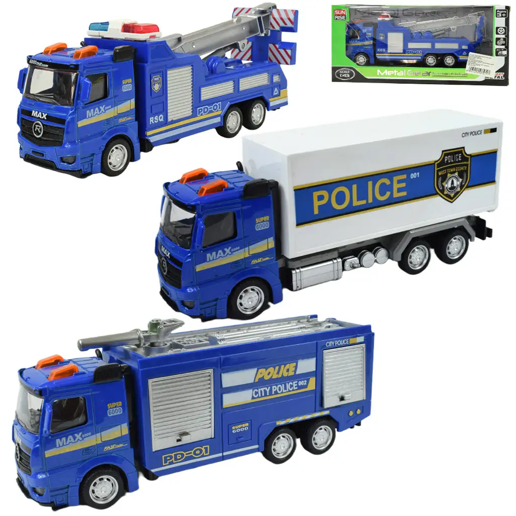 Magic Truck: Rendőrségi lendkerekes kamion többféle változatban 20cm kép 6