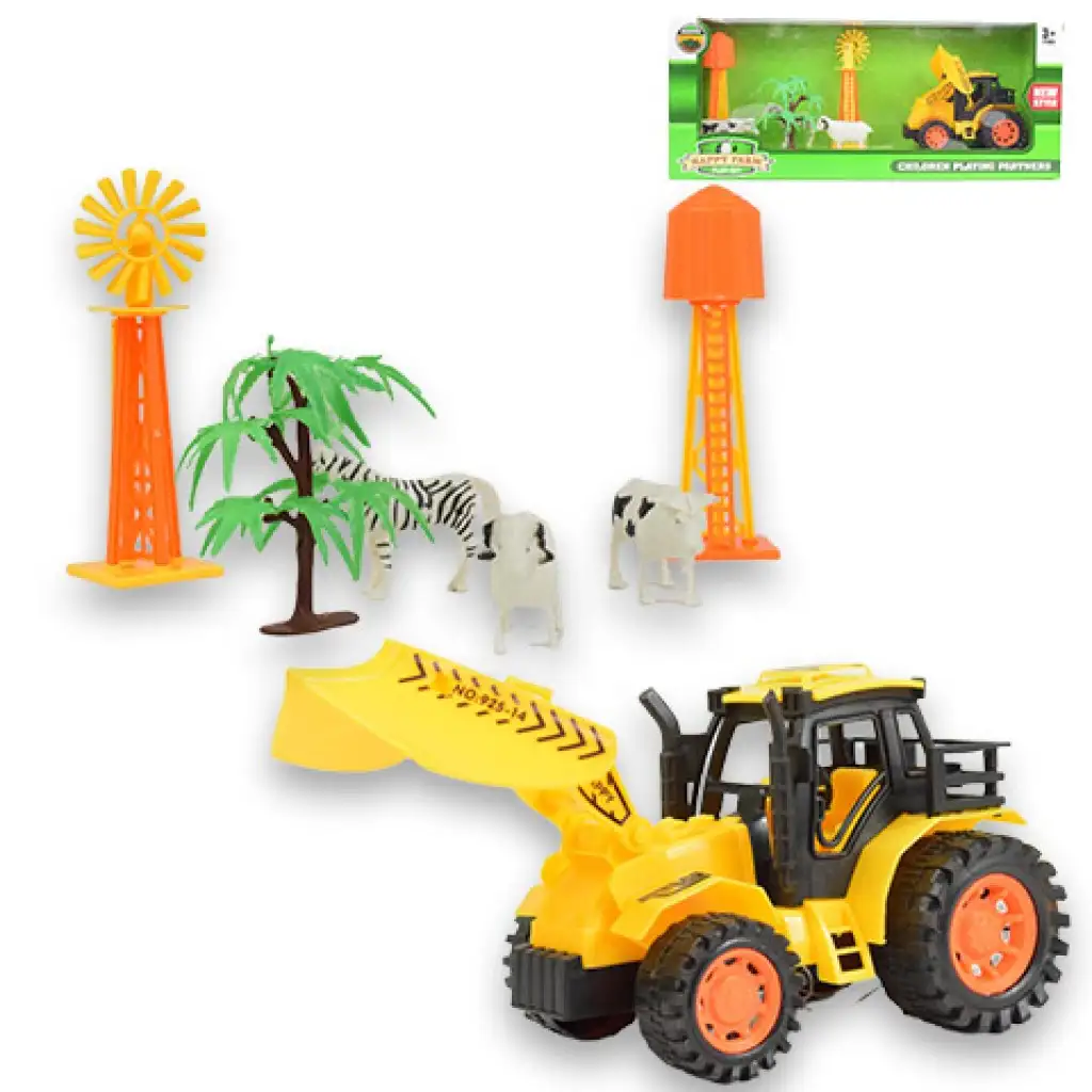 Happy Farm: Farm szett traktorral, állatokkal és kiegészítőkkel kép 1