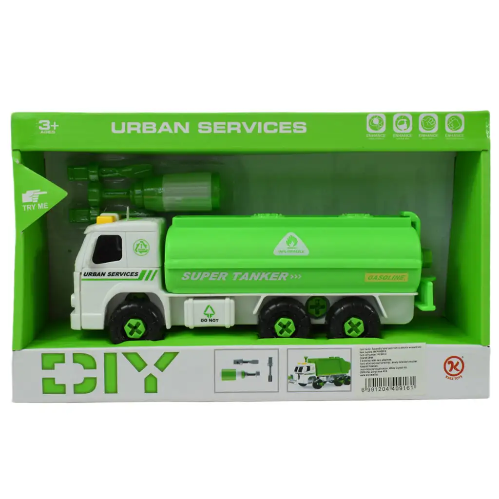 Urban Services: Szétszerelhető tartályos kamion szerszámokkal és hanggal 20cm kép 8