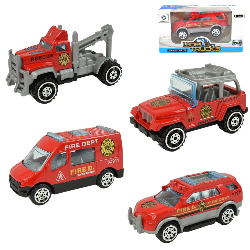 World of Trucks: Tűzoltósági kisautó többféle változatban 7cm kép 1