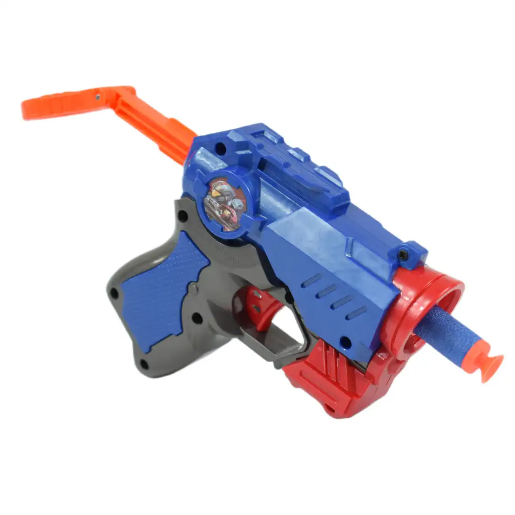 Cool Soft Bullet Gun: Kisméretű szivacslövő fegyver töltényekkel kék színben 14cm kép 4