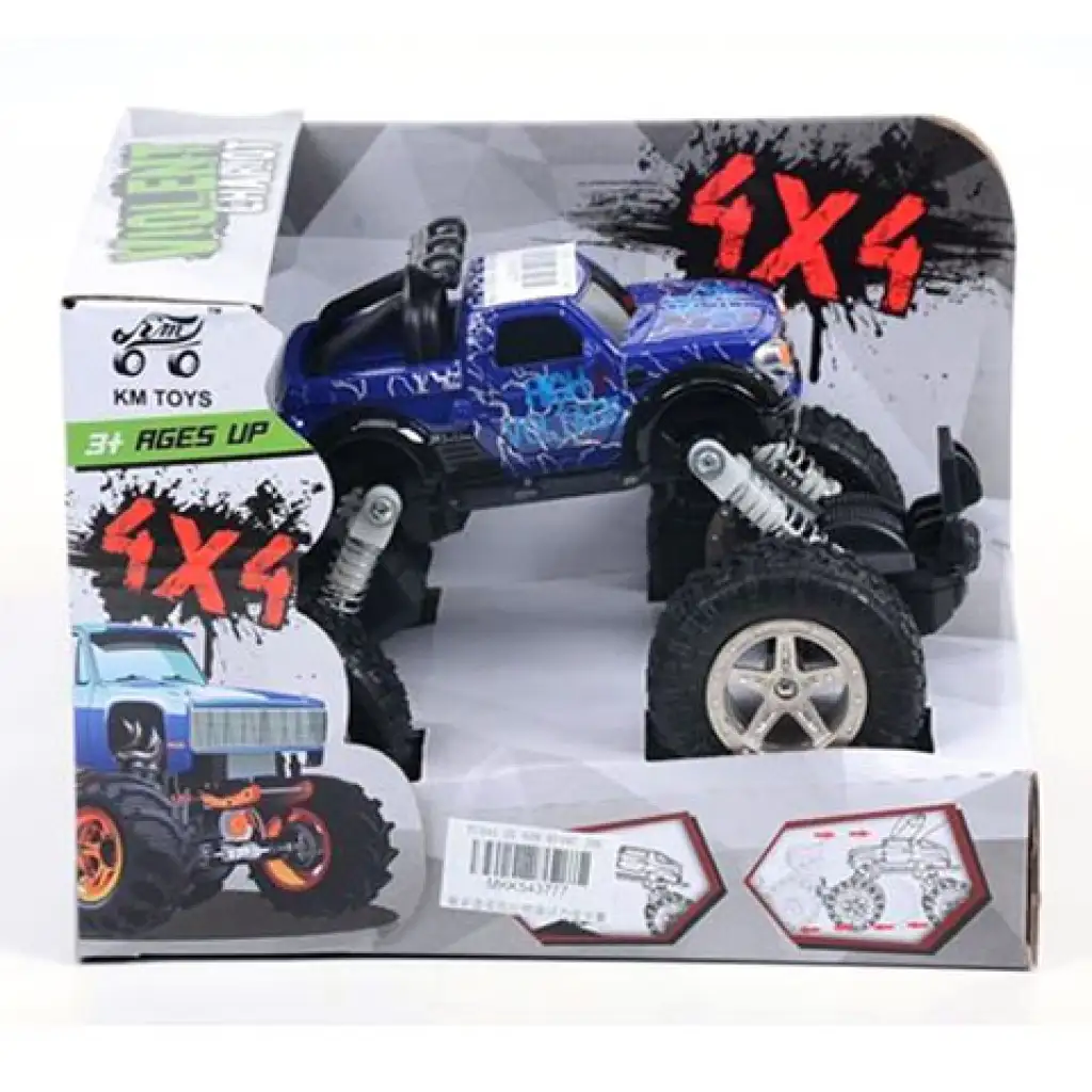 Rugós terepjáró autó 4x4-es kék színben kép 1