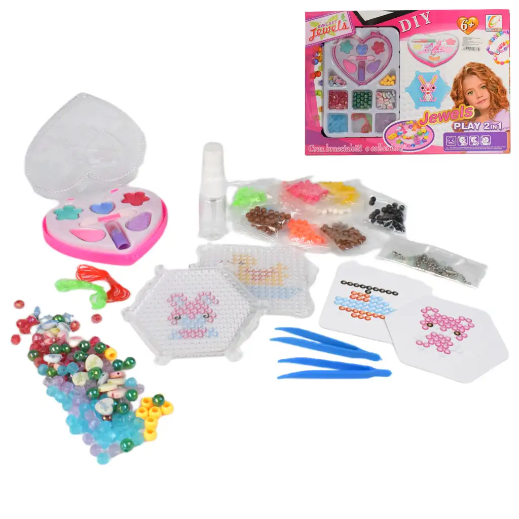 Girl Set: 2az1-ben smink és ékszerkészítő szett kiegészítőkkel kép 1
