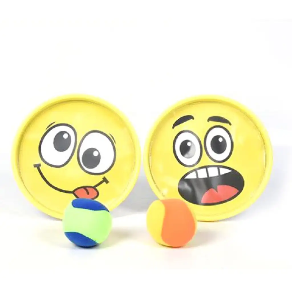 Smiley mintás catch ball ügyességi játék szett kép 1